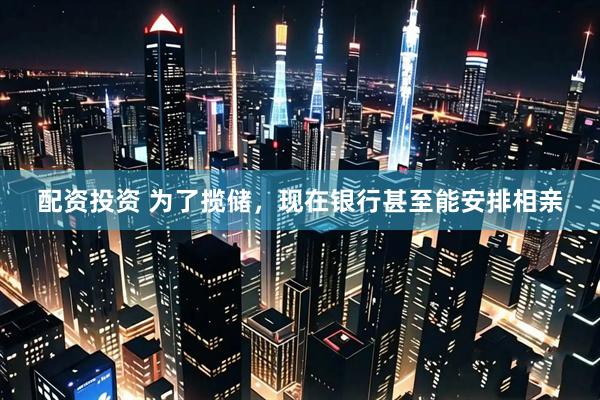 配资投资 为了揽储，现在银行甚至能安排相亲